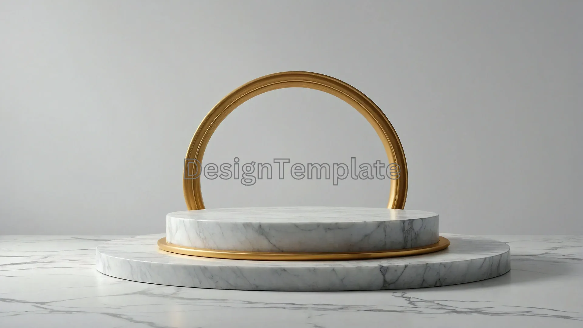 Refined Gold Mirror Frame on Dynamic Marble Texture